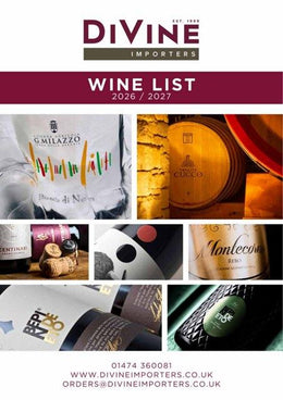 Cover of the Divine Importers wine list 2026/27