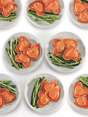 Cuori Rossi Mozzarella di Bufala, Pomodoro e Basilico (Buffalo Mozzarella, Tomato & Basil Red Hearts) 3kg