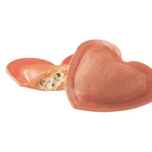 Cuori Rossi Mozzarella di Bufala, Pomodoro e Basilico (Buffalo Mozzarella, Tomato & Basil Red Hearts) 3kg