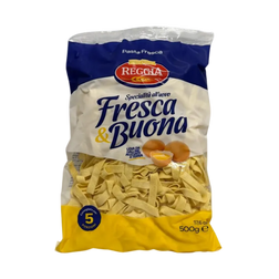 Bag of pasta with Reggia branding on a white background