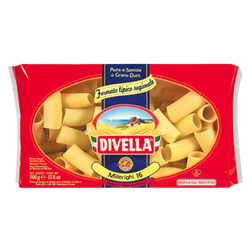 Divella pasta package with red background