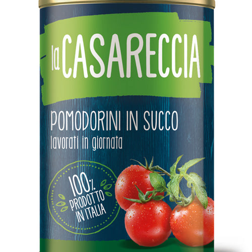 Pomodorino Cherry Tomatoes Retail Tin - La Casareccia 24x400g