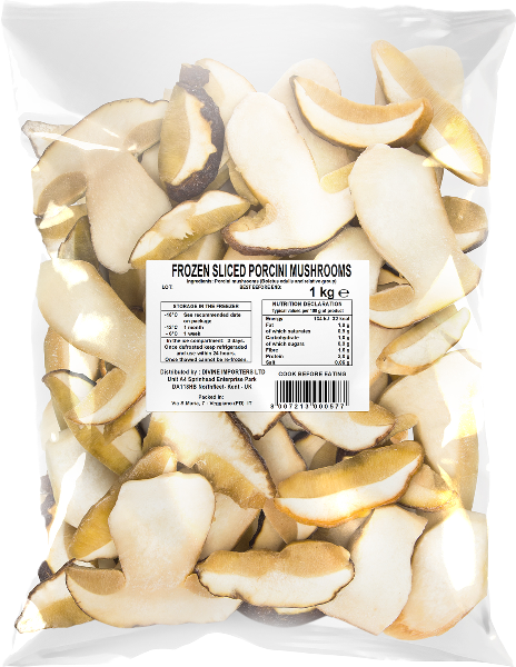 Porcini - Sliced Frozen Mushrooms 1kg
