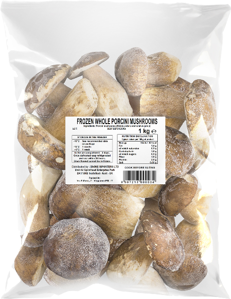 Porcini - Whole Frozen Mushrooms 1kg