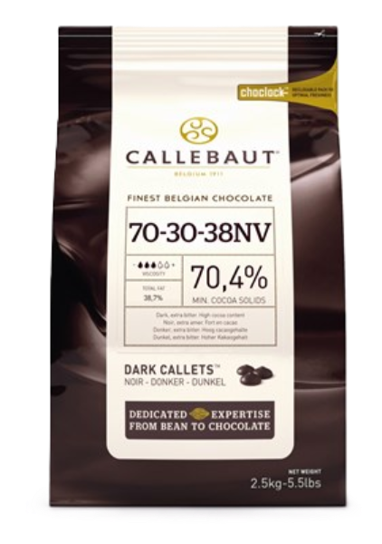 'Extra Bitter' Dark Chocolate 70.4% Callets Callebaut 2.5kg