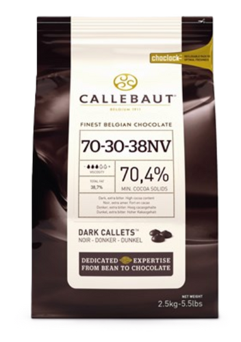 'Extra Bitter' Dark Chocolate 70.4% Callets Callebaut 2.5kg