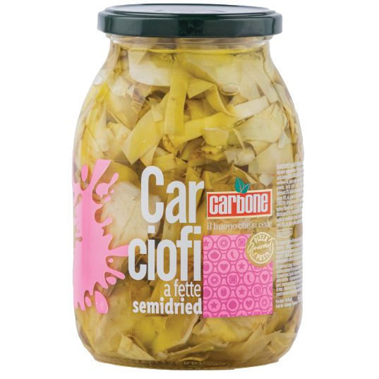Sliced Semidried Artichoke in Oil - Carbone 1062ml