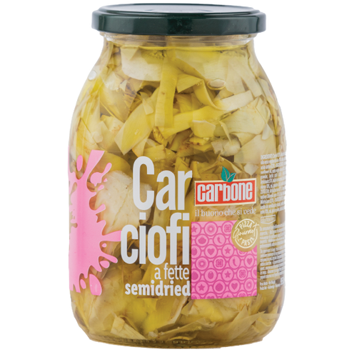 Sliced Semidried Artichoke in Oil - Carbone 1062ml