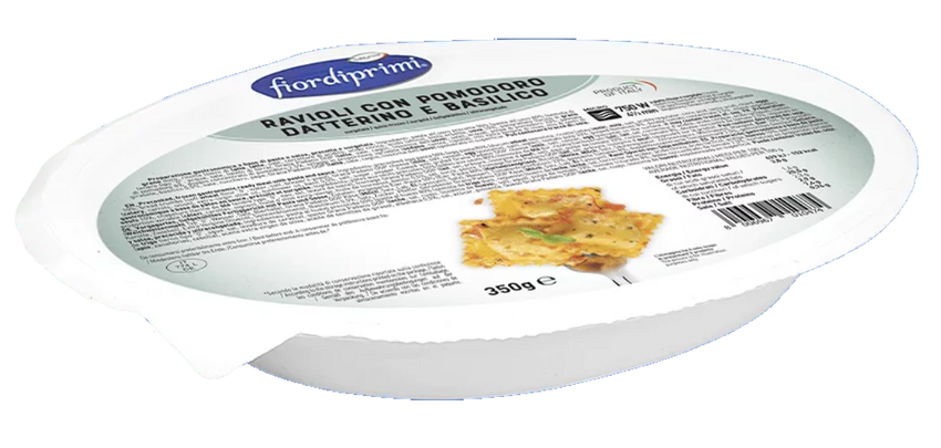 Ravioli Ricotta e Spinaci con Datterino e Basilico (Ricotta and Spinach Ravioli in Tomato and Basil Sauce) - Ready Meal