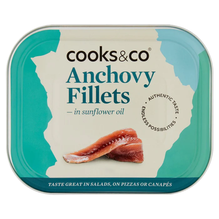 Anchovy Fillets in sunflower Oil - Cooks and Co 365g