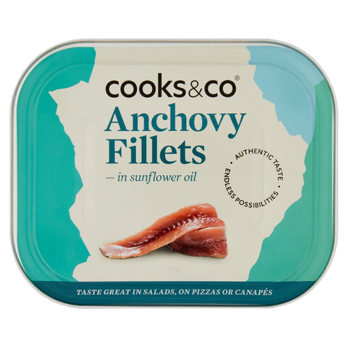 Anchovy Fillets in sunflower Oil - Cooks and Co 365g