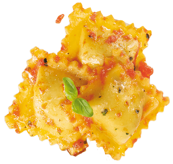 Ravioli Ricotta e Spinaci con Datterino e Basilico (Ricotta and Spinach Ravioli in Tomato and Basil Sauce) - Ready Meal