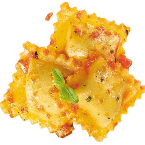 Ravioli Ricotta e Spinaci con Datterino e Basilico (Ricotta and Spinach Ravioli in Tomato and Basil Sauce) - Ready Meal